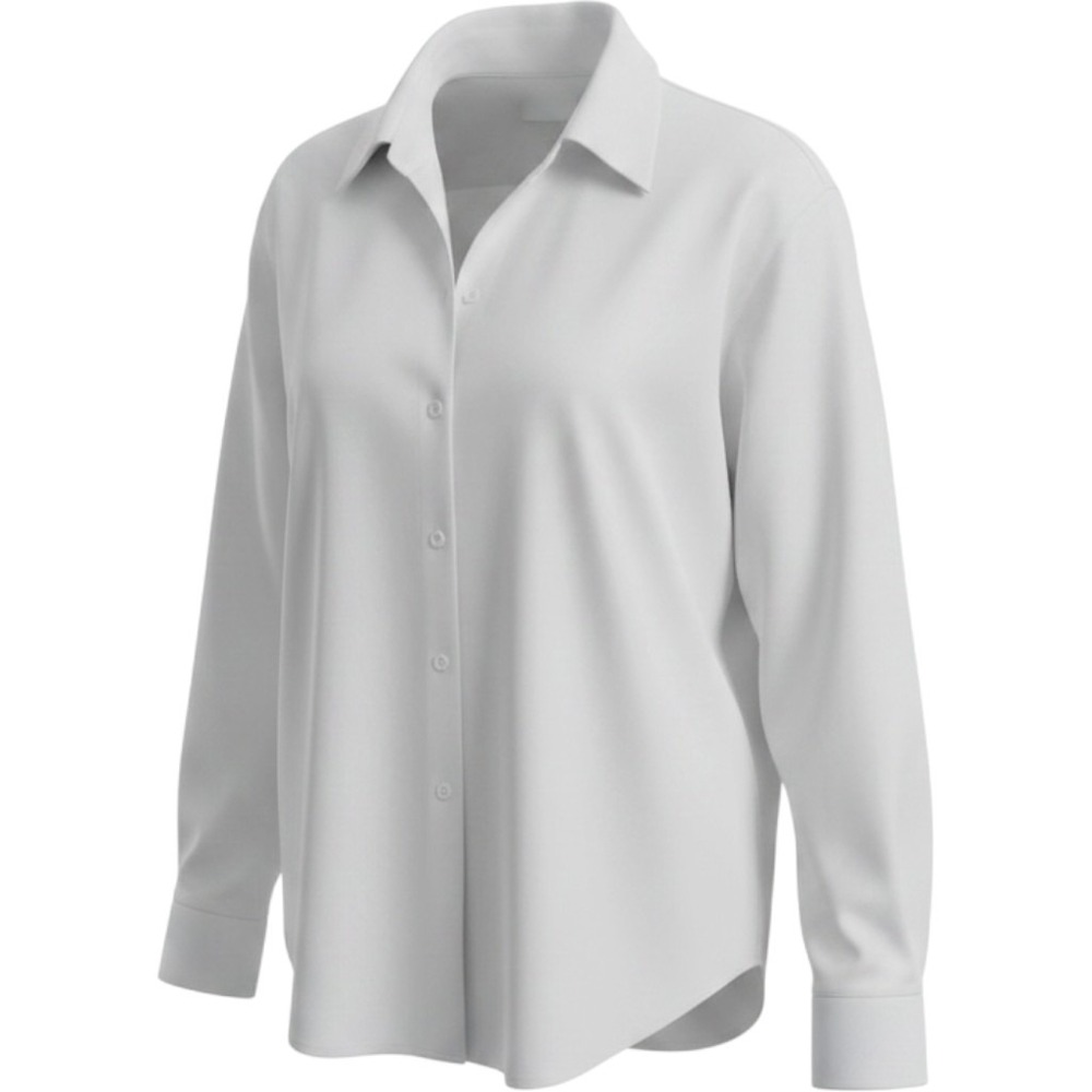 White Button-Up Shirt with Pearls‎
